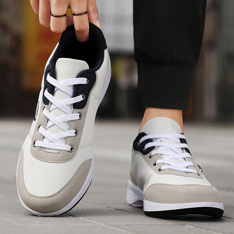 Herren Ledersneaker – Trendige Sportschuhe | Atmungsaktive & Rutschfeste Freizeitschuhe für Reisen & Alltag Kaufschwan®