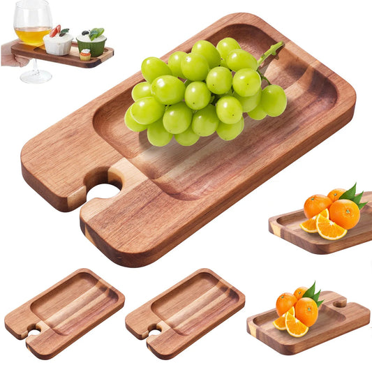 Holz Dessertteller Tableware – Wein & Aperitif Platte | Serviertablett für Snacks & Trockenfrüchte Kaufschwan®