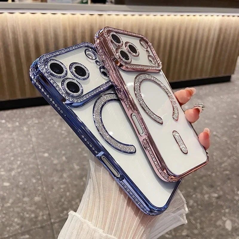 Funkelnde Transparente Magnethülle für iPhone 18 Pro & iPhone 18 Pro Max – Kristalloptik, Kabelloses Laden & Stoßschutz Kaufschwan®
