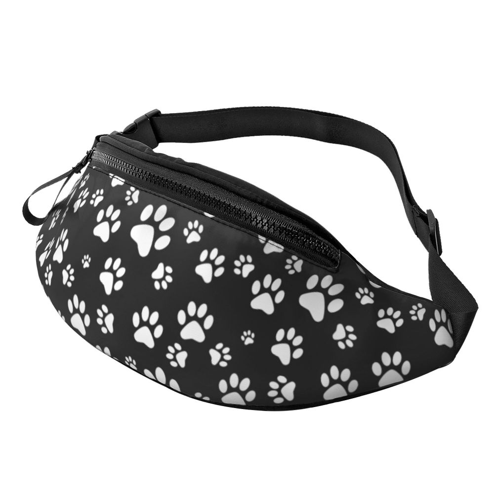 Hundepfoten Muster Gürteltasche – Unisex Crossbody Hüfttasche | Reisetasche für Handy & Geldbörse Damen & Herren