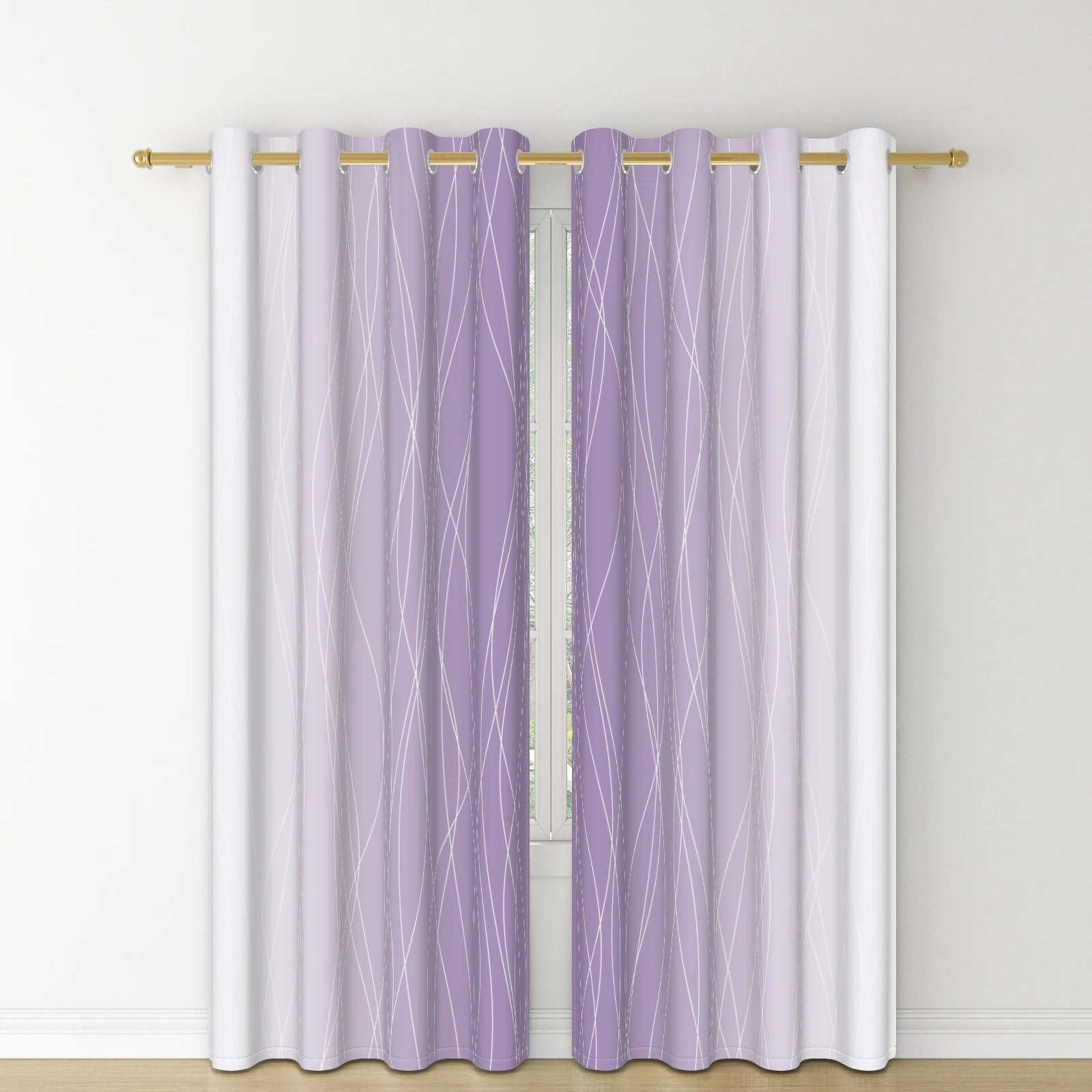 Hochwertige Verdunkelungsvorhang 2 Stück/Set - Effektive Verdunkelung - Wärmeisolierung und Energieeinsparung Kaufschwan® Lila - Grau 100x160cm 2 Stück Stangentasche