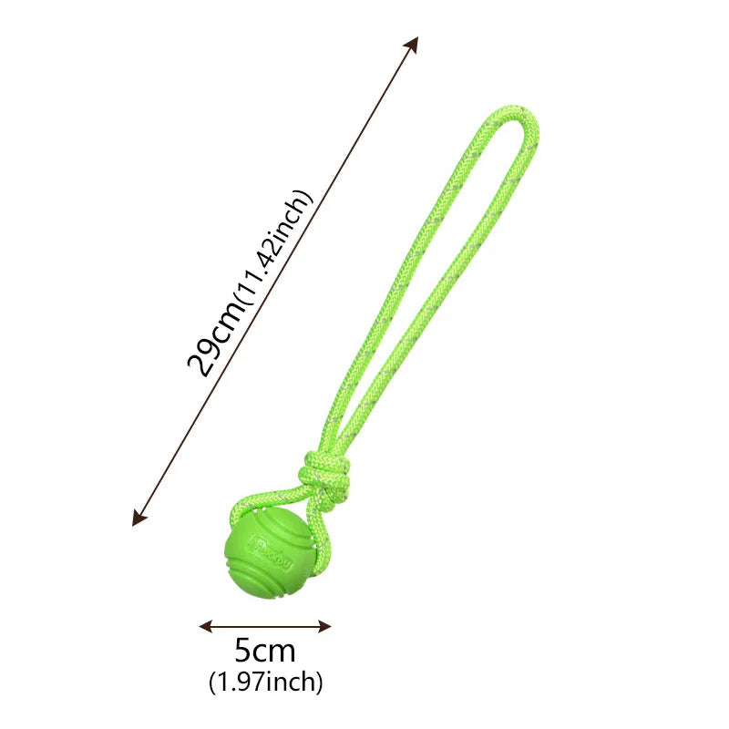 Hund Trainingsball mit Seil – Baumwoll Seilspielzeug zum Ziehen und Werfen Kaufschwan® Grün S