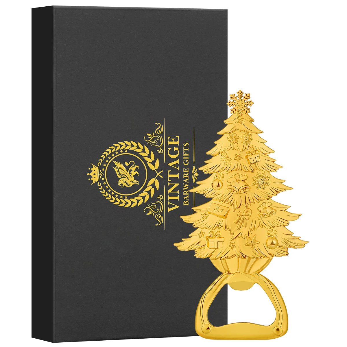 Weihnachtsbaum Flaschenöffner – Bronze/Grau/Gold Geschenk für Männer & Vater Kaufschwan® Gold mit Box