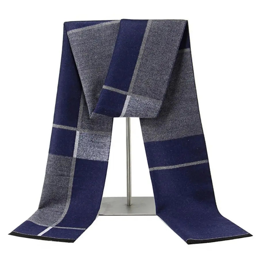 Winterschal für Herren | Karo Streifen & Paisley Jacquard | Beidseitiger Kaschmir-Imitat Halswärmer – Warm & Winddicht Kaufschwan®