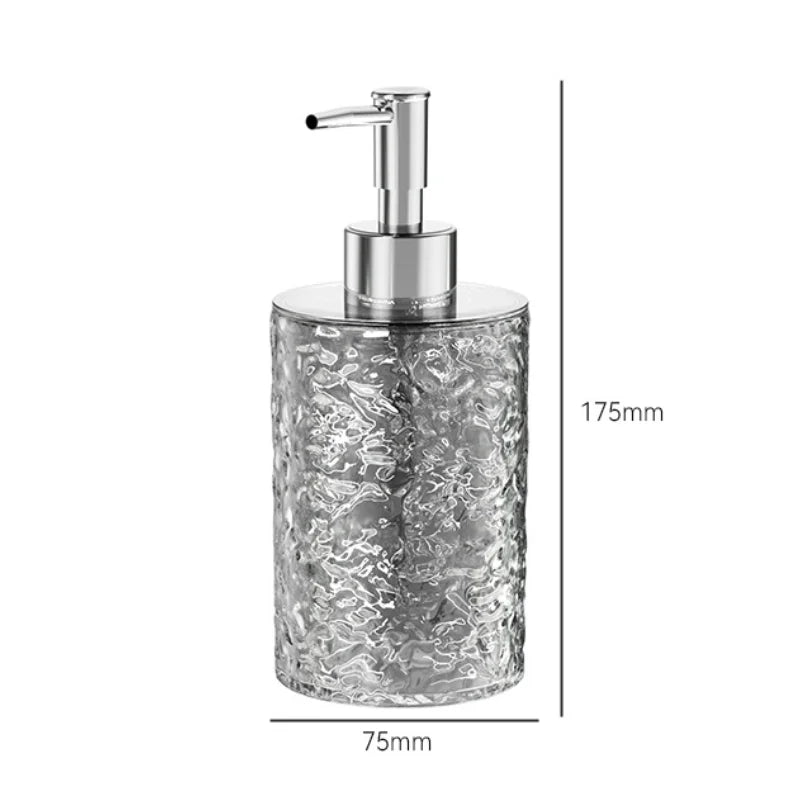 Luxuriöser transparenter Badezimmer-Seifenspender – Wiederverwendbare Handpumpflasche für Duschgel & Flüssigseife Kaufschwan® 400ml-Rund Grau