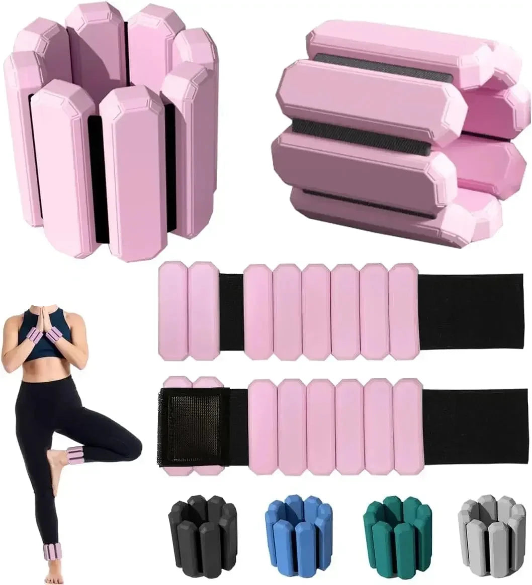 Verstellbare Hand- & Fußgewichte – Tragbare Fitnessarmbänder für Damen & Herren | Gewichte für Arme, Beine, Yoga, Laufen & Fitness Kaufschwan® 1 Paar - 2 Stück - 450 g - rosa