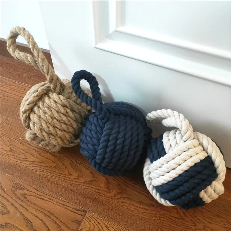 Türstopper im Mediterranen Stil – Dekorativer Seilball Türhalter | Kreatives Rustikales Design für Zuhause, Restaurants & Bars Kaufschwan®
