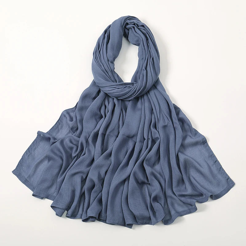 Damen Hijab Schal aus Baumwolle, Rayon & Modal – Großformat 190×85cm | Muslimisches Kopftuch, Eleganter Turban & Umschlagtuch