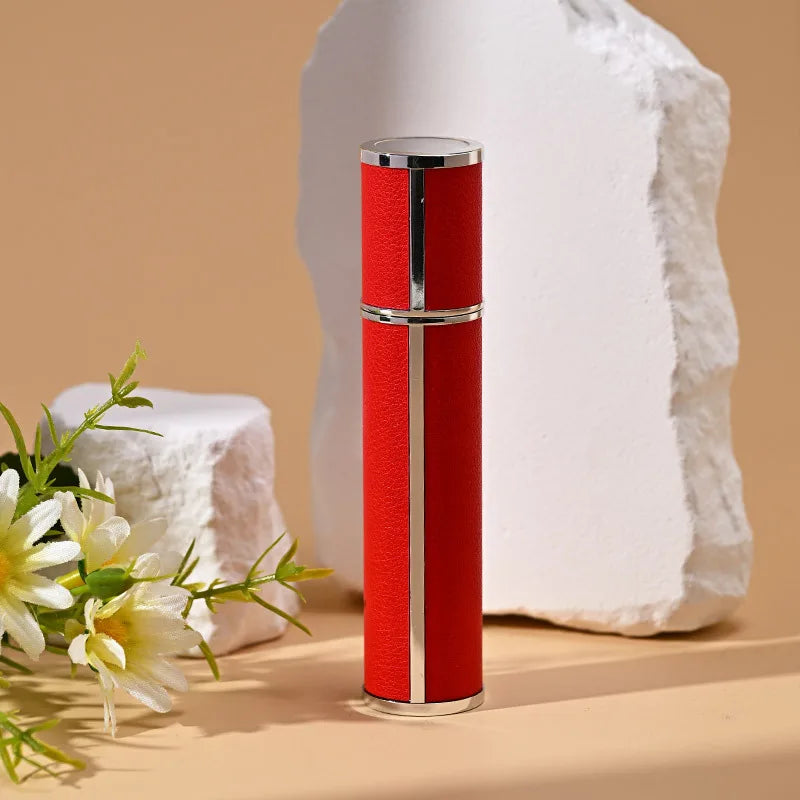 10ml Luxury Leather Glass Perfume Spray Bottle Portable Mini Refillable Perfume Atomizer Empty Traveling Perfume Refill Bottles Kaufschwan® GERMANY Red