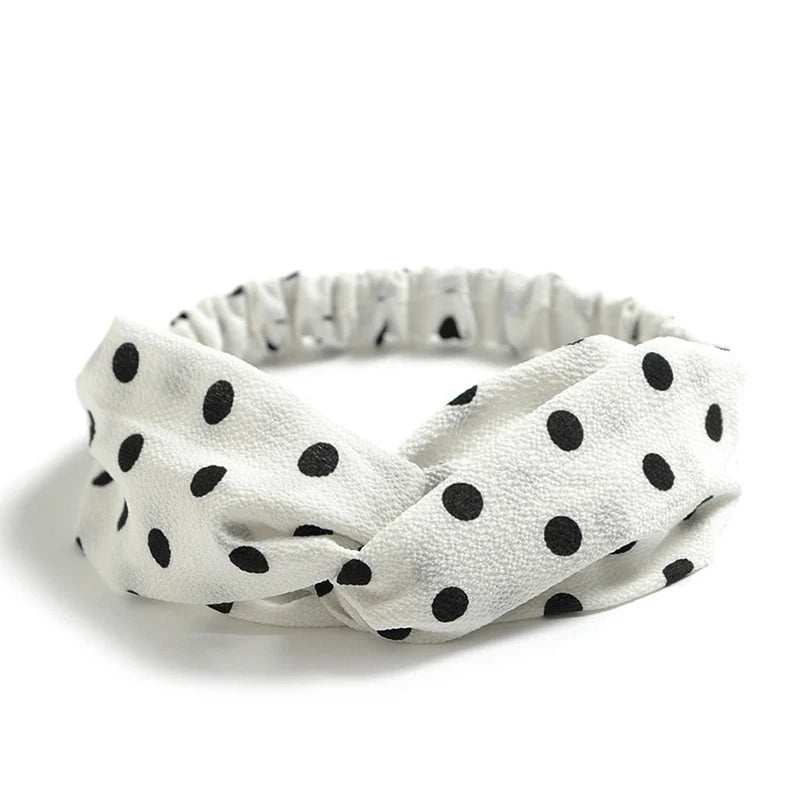 Haarreif mit Print – Vintage Sommer Turban-Haarband für Damen & Mädchen Kaufschwan® Weiß