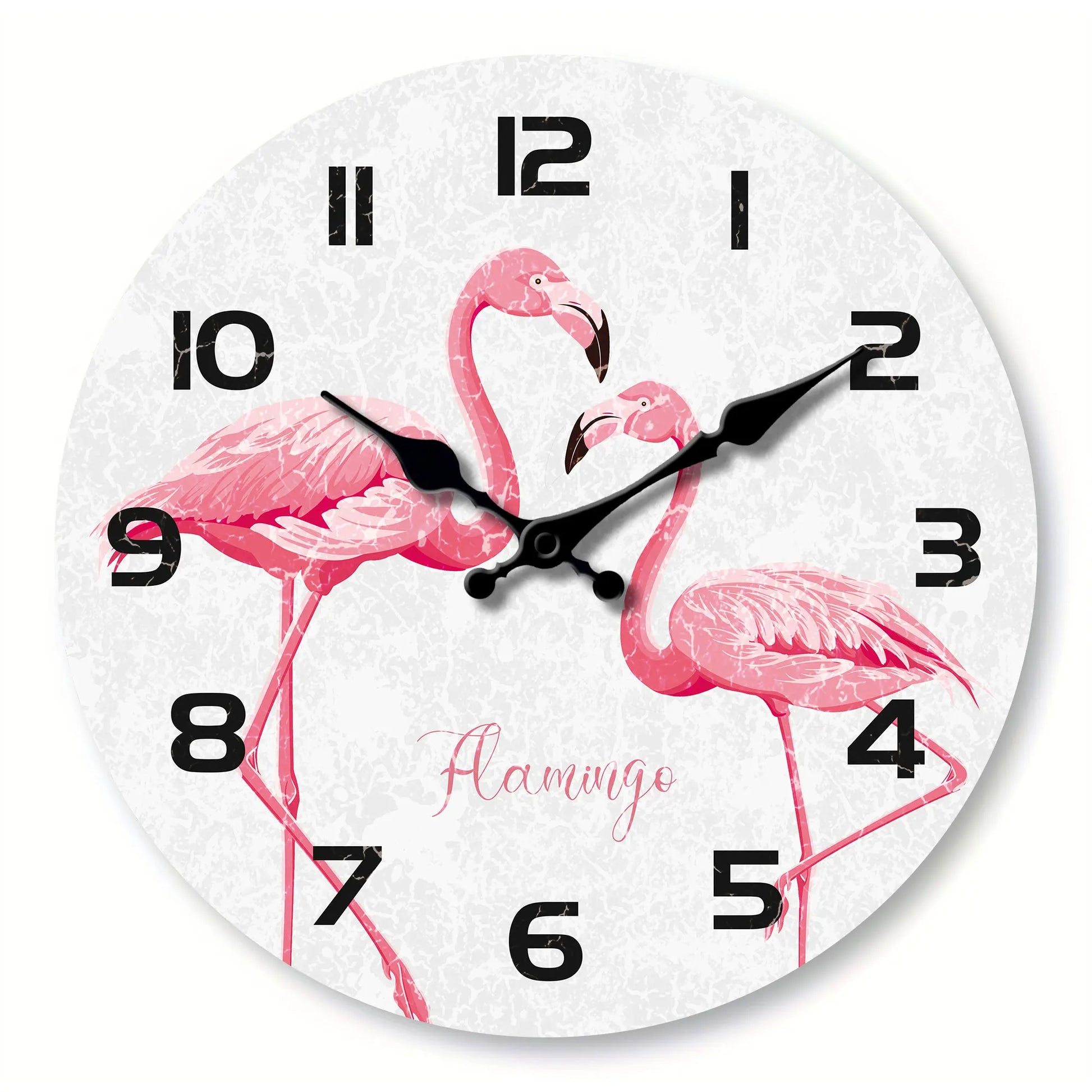 Rosa Flamingo Holz Wanduhr – Leise Quarz Deko Uhr Kaufschwan® 16 Zoll