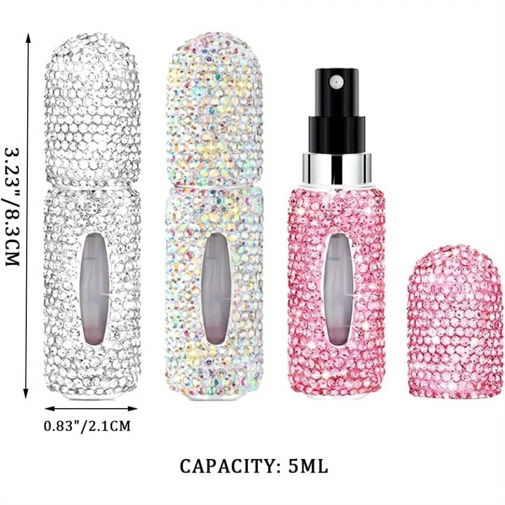 Bling Spray Bottle Rhinestone Perfume Travel Refillable Perfume Atomizer Bottle 5ml Portable Mini Perfume Spray Dispensers Gift Kaufschwan®