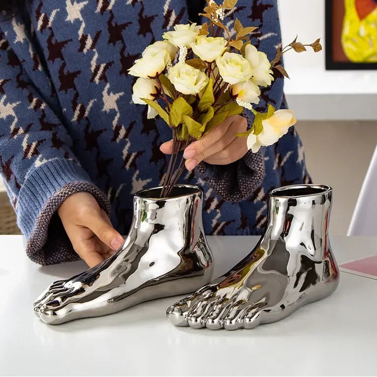 Kreative Fuß Vase Deko – Desktop Blumen Arrangement | Sukkulenten Blumentopf Kunst Wohndekoration Kaufschwan®