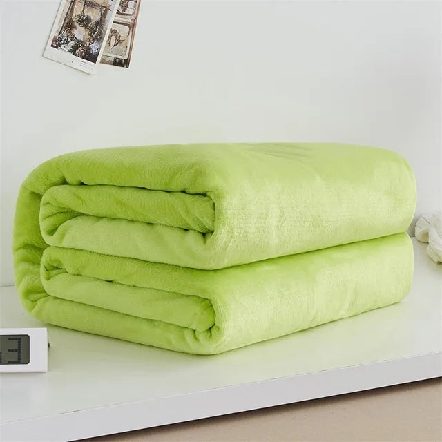 Korallfleece Flanell Decke – Weiche, warme und leichte Bettdecke, Sofabezug, Einfarbig Blau & Rosa Kariert Kunstpelz