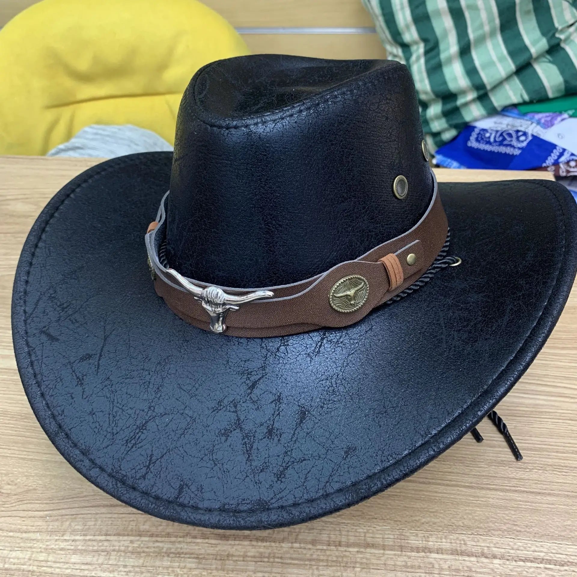 Kunstleder Western Cowboy Hut für Damen & Herren – Vintage Gentleman Dress Hat, Panama Cowgirl Jazz Cap, Klassischer Sombrero Kaufschwan®