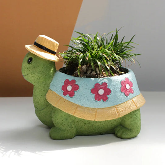Cartoon Tier Sukkulenten Blumentopf – Niedlicher Schildkröten Pflanztopf | Desktop Wohndeko Ornament Garten Pflanzgefäß Kaufschwan®