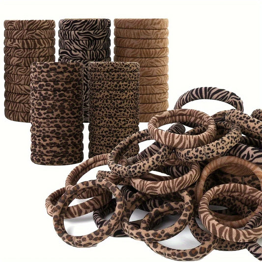 10/20/30/50 Stück Damen Mode Haargummis im Leopardenmuster | Weiche Elastische Pferdeschwanzhalter für Dickes Haar Kaufschwan®