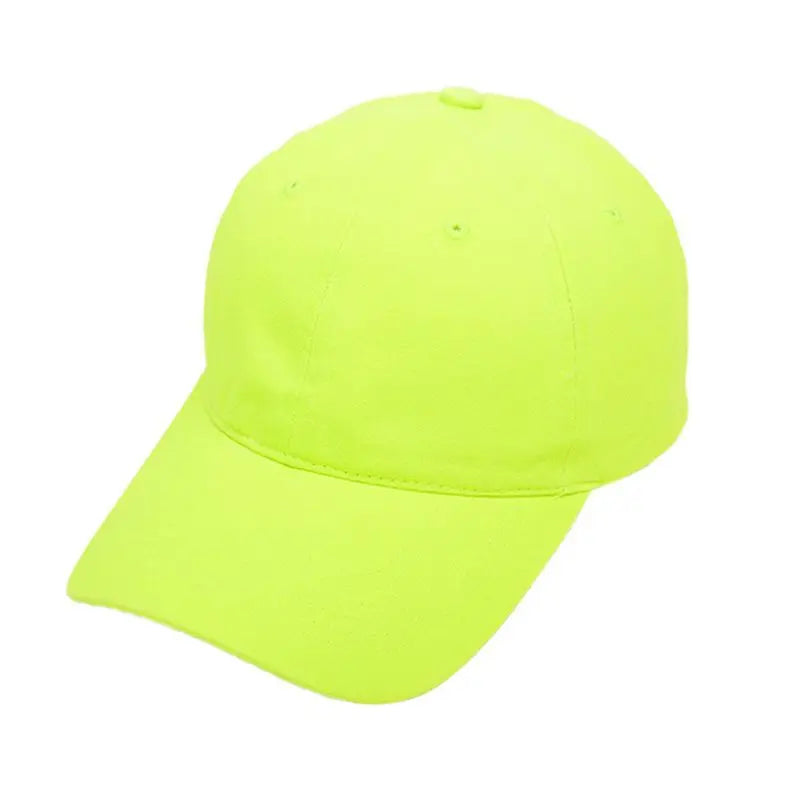 Low Profile Baumwolle Baseballkappe | Fluoreszierende Neon Farben Sonnenhut | Outdoor Sport Snapback Trucker Dad Hat Kaufschwan® Gelb
