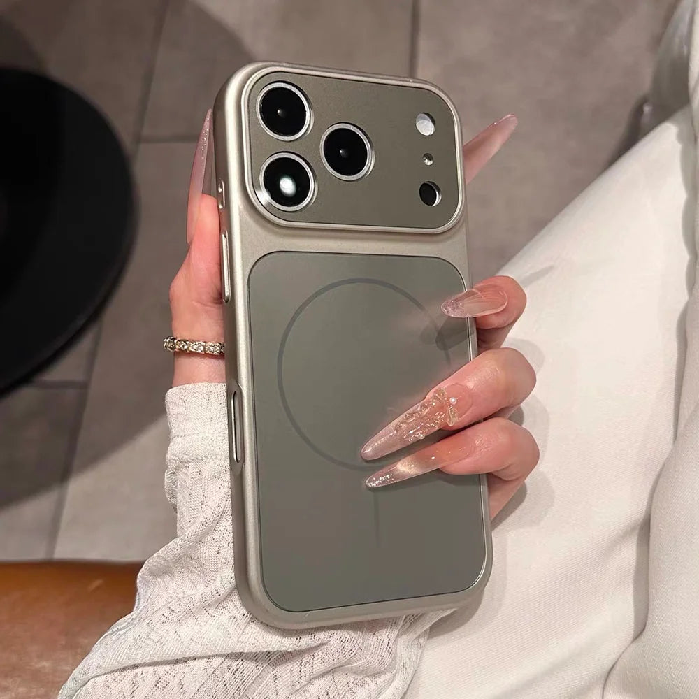 Elegante Matte Weinrote MagSafe-Hülle für iPhone 18 Pro & iPhone 18 Pro Max – Magnetische Stoßfeste Schutzhülle mit Kameraschutz Kaufschwan® Grau iPhone 18 Pro
