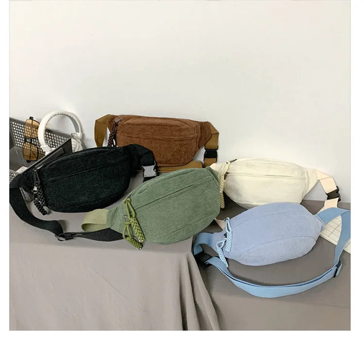Damen Cord Gürteltasche – Große Kapazität Fanny Pack | Street Style Brusttasche, Modische Schulter- & Crossbody Hüfttasche Kaufschwan®