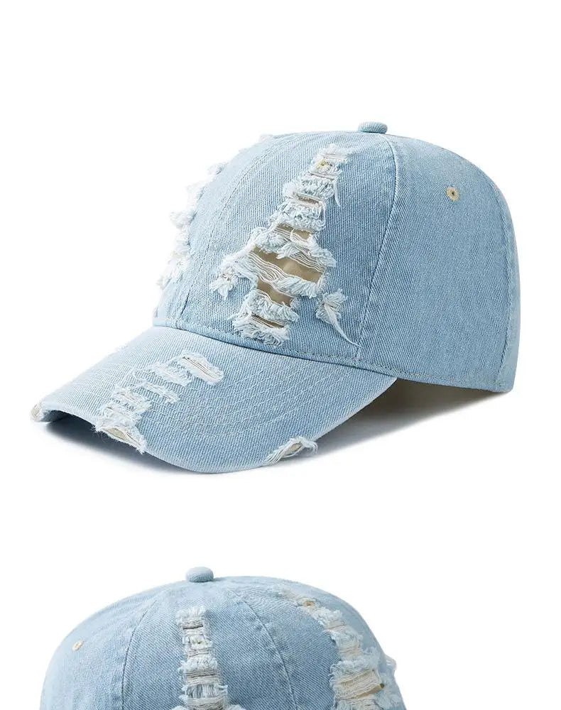 Baseballkappe aus Gewaschenem Denim | Vintage Snapback Kappe für Damen & Herren | Atmungsaktive Verstellbare Sonnenkappe für Frühling & Sommer Kaufschwan®