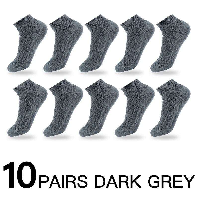 10 Paare Herren Businesssocken | Neuer Stil Schwarze Kurze Atmungsaktive Deodorant-Socken Kaufschwan® 10er Set 5 Einheitsgröße
