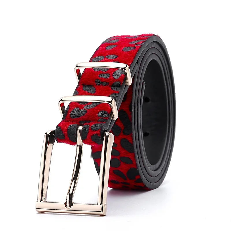 Leopardenmuster Damen Gürtel – Retro Gothic Stil | Luxus Y2K Modischer Gürtel für Jeans, Mäntel & Kleider
