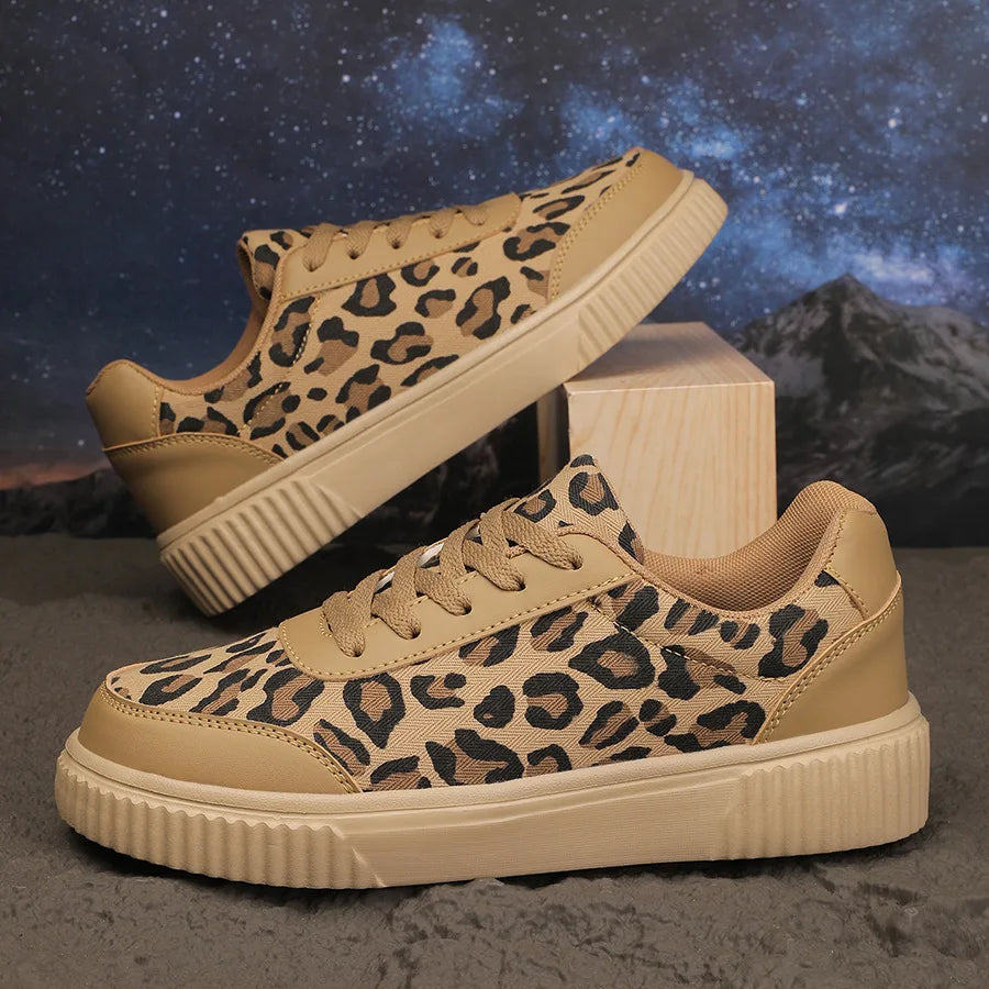 Frühling Damen Sneaker mit Leopardenmuster – Retro Chunky Casual Schuhe | Bequemes Flach-Design & Vielseitige Mode Kaufschwan®