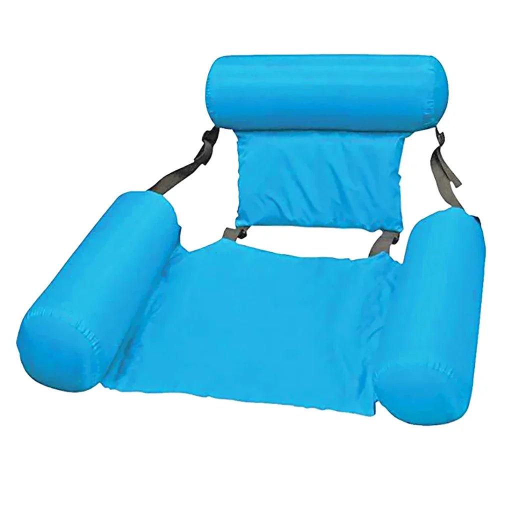 Aufblasbarer Pool-Hängematten-Liegestuhl – Wasser-Liege für Schwimmbad, Strand & Urlaub Kaufschwan® Hellblau