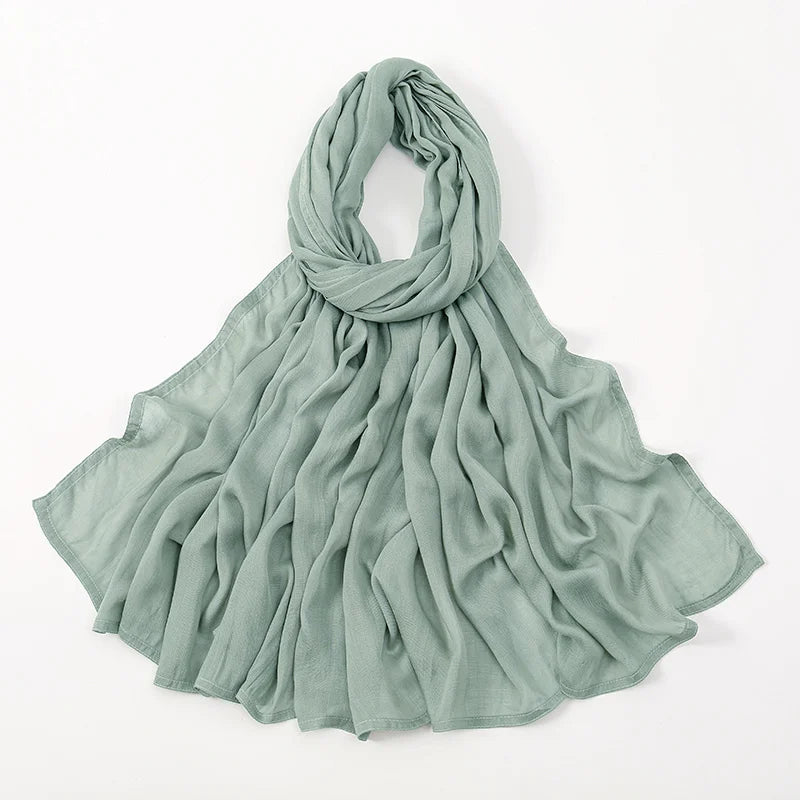 Damen Hijab Schal aus Baumwolle, Rayon & Modal – Großformat 190×85cm | Muslimisches Kopftuch, Eleganter Turban & Umschlagtuch