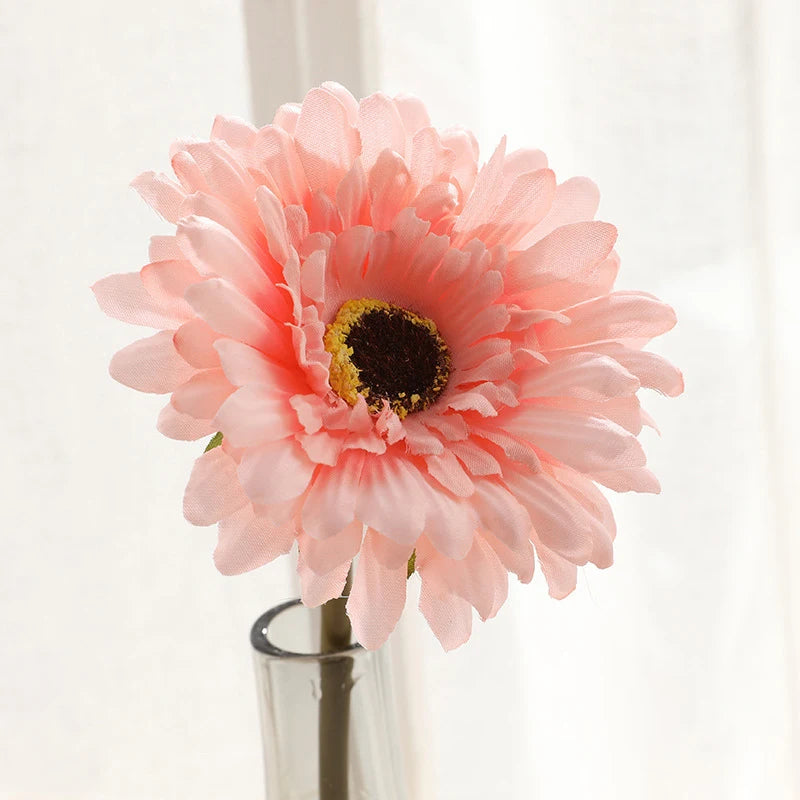 5/10 Stück Künstliche Seiden-Gerbera-Blütenköpfe – Realistische Margeriten für Hochzeit, Garten & Wohnraumdekoration Kaufschwan® Rosa 10 Stück
