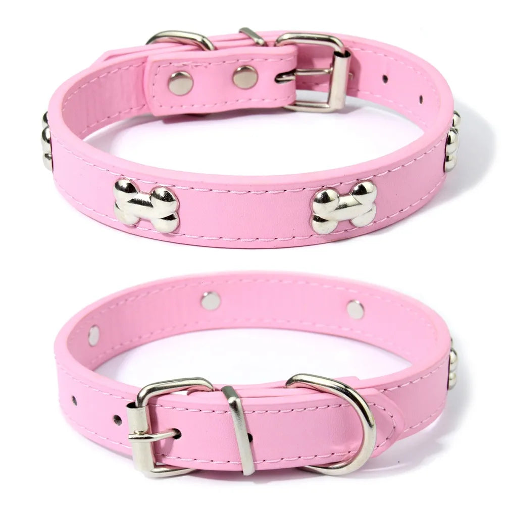 Knochen Leder Hundehalsband Strapazierfähig Verstellbar für Kleine Große Hunde Katzen Welpen Kaufschwan®