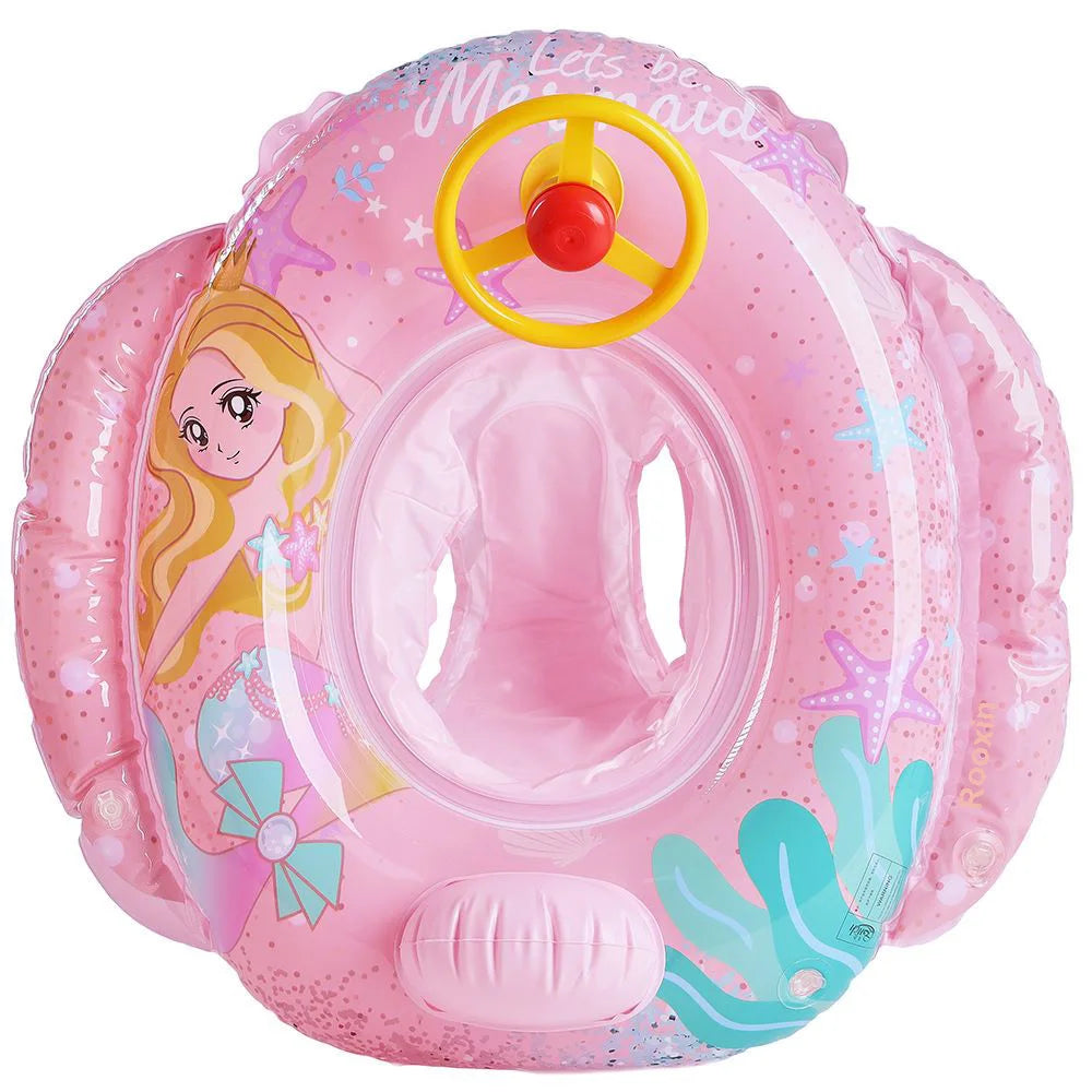 Baby Schwimmring Dinosaurier – Aufblasbarer Poolreifen für Kleinkinder & Kinder Kaufschwan® Pink