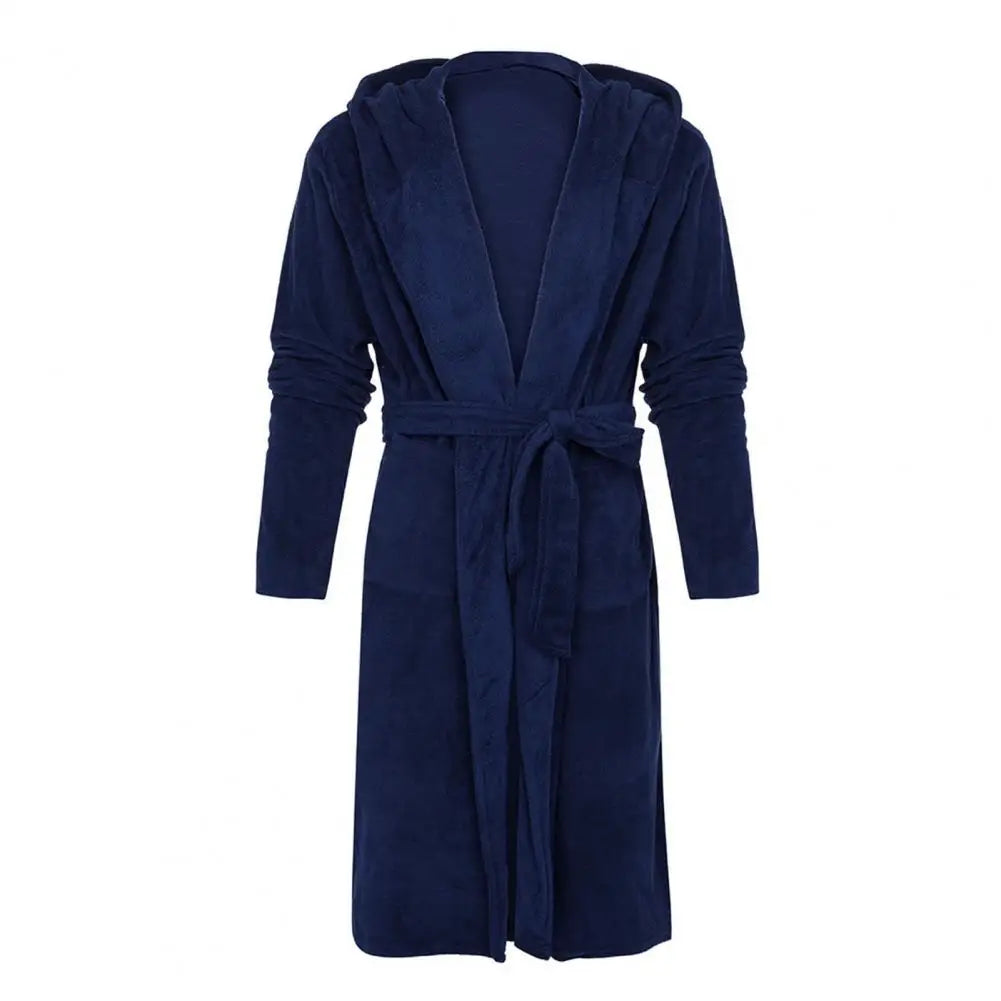 Herren Bademantel mit Kapuze aus Flanell – Warmer Morgenmantel mit Gürtel & Taschen, Weicher Schlafanzug für Zuhause Kaufschwan®