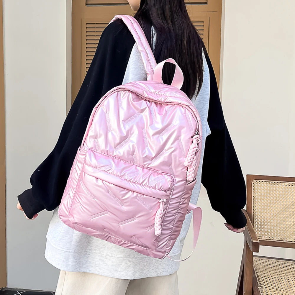 Knitter-Optik Rucksack für Damen | Großraum Studenten- & Reisetasche | Freizeit Laptop-Rucksack für Schule & Pendeln Kaufschwan®