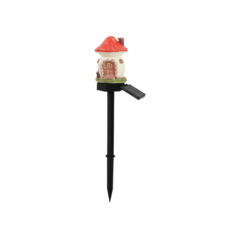Solarbetriebene LED-Feehaus-Gartenleuchte – Miniatur-Resin-Hütte, Wasserdichte Außenbeleuchtung für Rasen & Weihnachtsdekoration Kaufschwan®