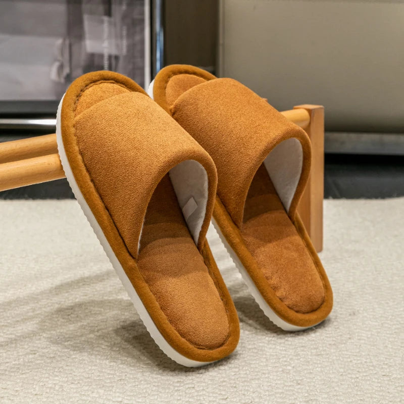 Herren Open-Toe Hausschuhe | Hochwertige, Weiche & Bequeme Schuhe für Zuhause | Rutschfest & Geräuschlos Kaufschwan® Khaki 36-37
