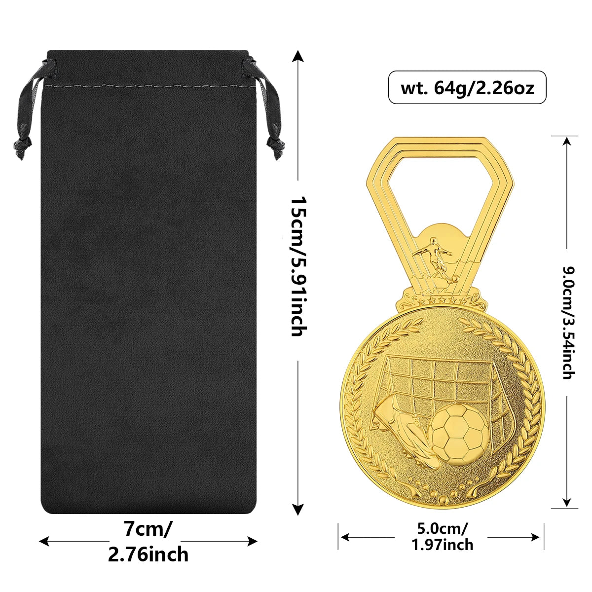 Fußball Medaillen Flaschenöffner – Bronze/Grau/Gold Geschenk für Männer Kaufschwan®