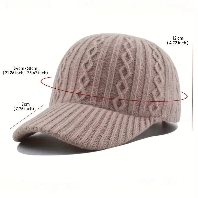 Trendige Gestrickte Baseballkappe | Herren & Damen Herbst/Winter Fashion Peaked Hat | Vielseitig & Warm Kaufschwan®