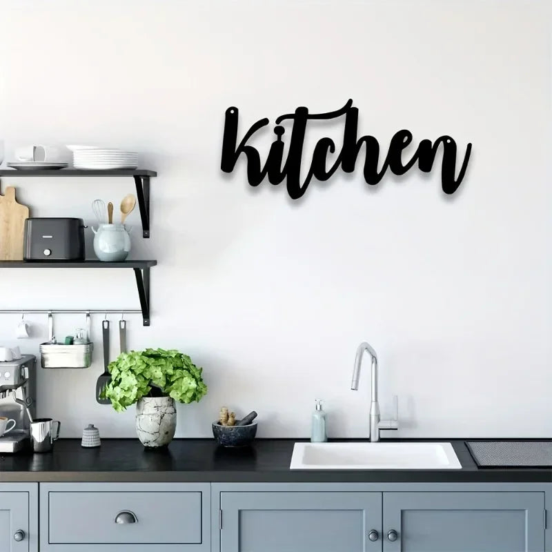 Küchen Schriftzug Metall Wanddeko – Retro Ästhetisches Hängeschild Kaufschwan®