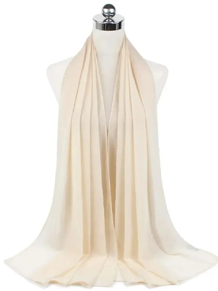 Damen Hijab aus Chiffon – Sofort Tragbares Kopftuch | Einfarbiger Instant Hijab Schal, Arabischer Wrap & Islamischer Schal
