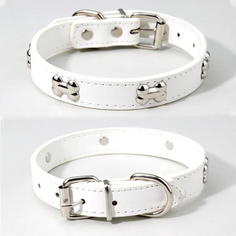 Knochen Leder Hundehalsband Strapazierfähig Verstellbar für Kleine Große Hunde Katzen Welpen Kaufschwan®