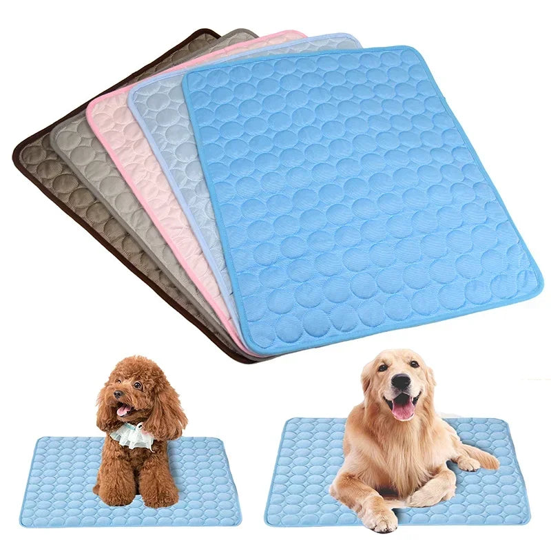 Sommer Kühlmatte für Haustiere - Atmungsaktive Waschbare Selbstkühlende Liegematte für Hunde, Katzen und Sofa Kaufschwan®