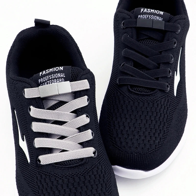 Magnetische Lock-Schnürsenkel – 8mm Breite Flache Elastische No-Tie Laces | Einfaches Schuhzubehör für Sneaker & Tennisschuhe Kaufschwan®