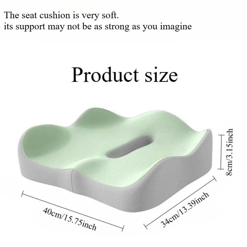 Memory Foam Sitzkissen | 3D Ergonomische Unterstützung | Waschbarer Bezug für Auto & Büro Kaufschwan®