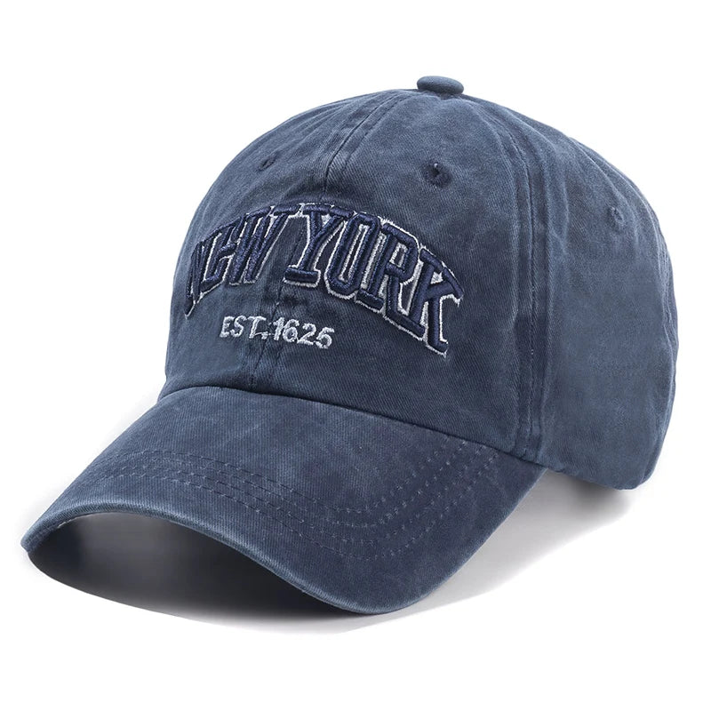 2025 New York Washed Cotton Cap | Herren & Damen Snapback Baseballkappe | Sonnenschutz Dad Hat | Outdoor Freizeitkappe Kaufschwan®