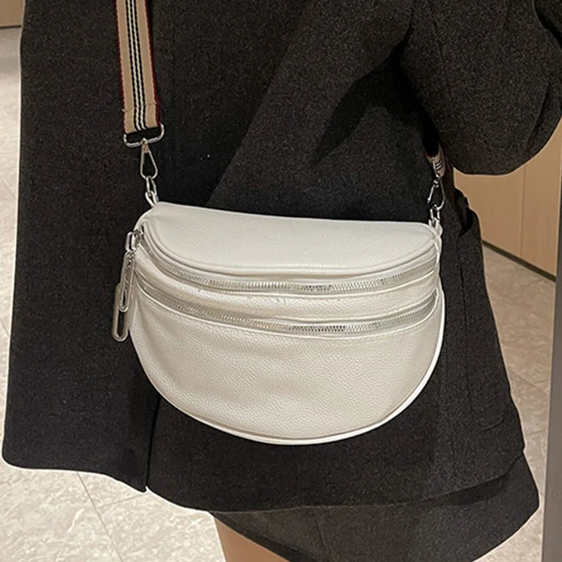 Damen Crossbody Tasche – Leichte PU Leder Handtasche mit Litchi-Struktur & Besticktem Verstellbarem Schulterriemen Kaufschwan®