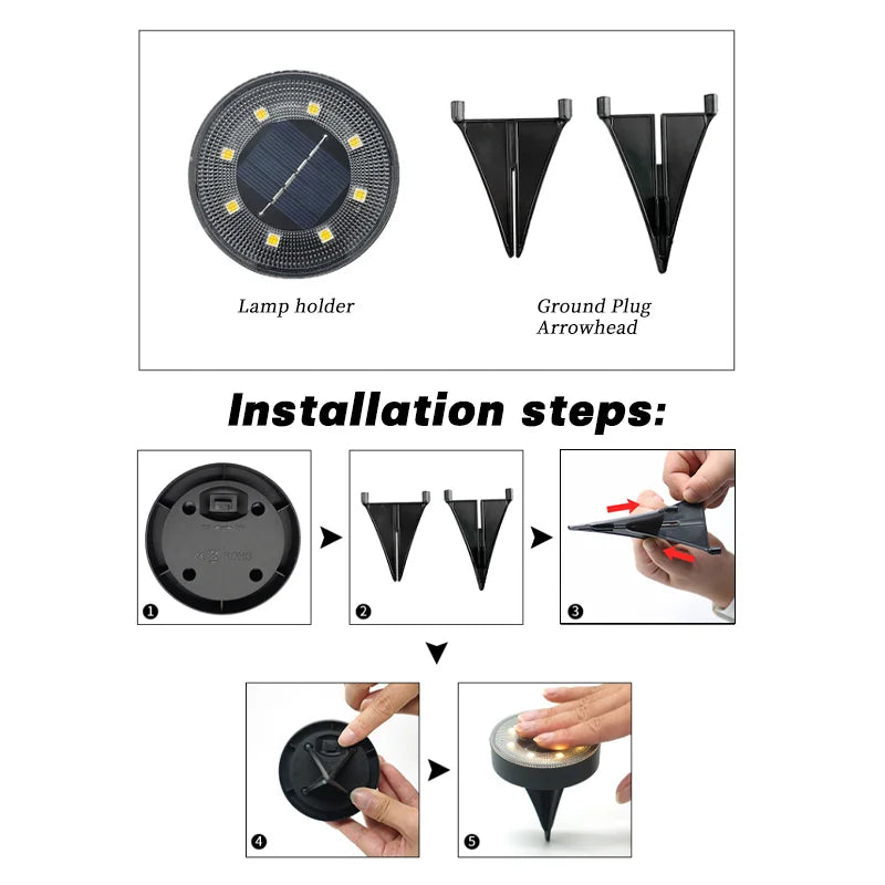 LED Outdoor Solar Bodeneinbauleuchte – IP68 Wasserdicht, Weg-, Terrassen-, Hof- & Einfahrtbeleuchtung für Garten Kaufschwan®