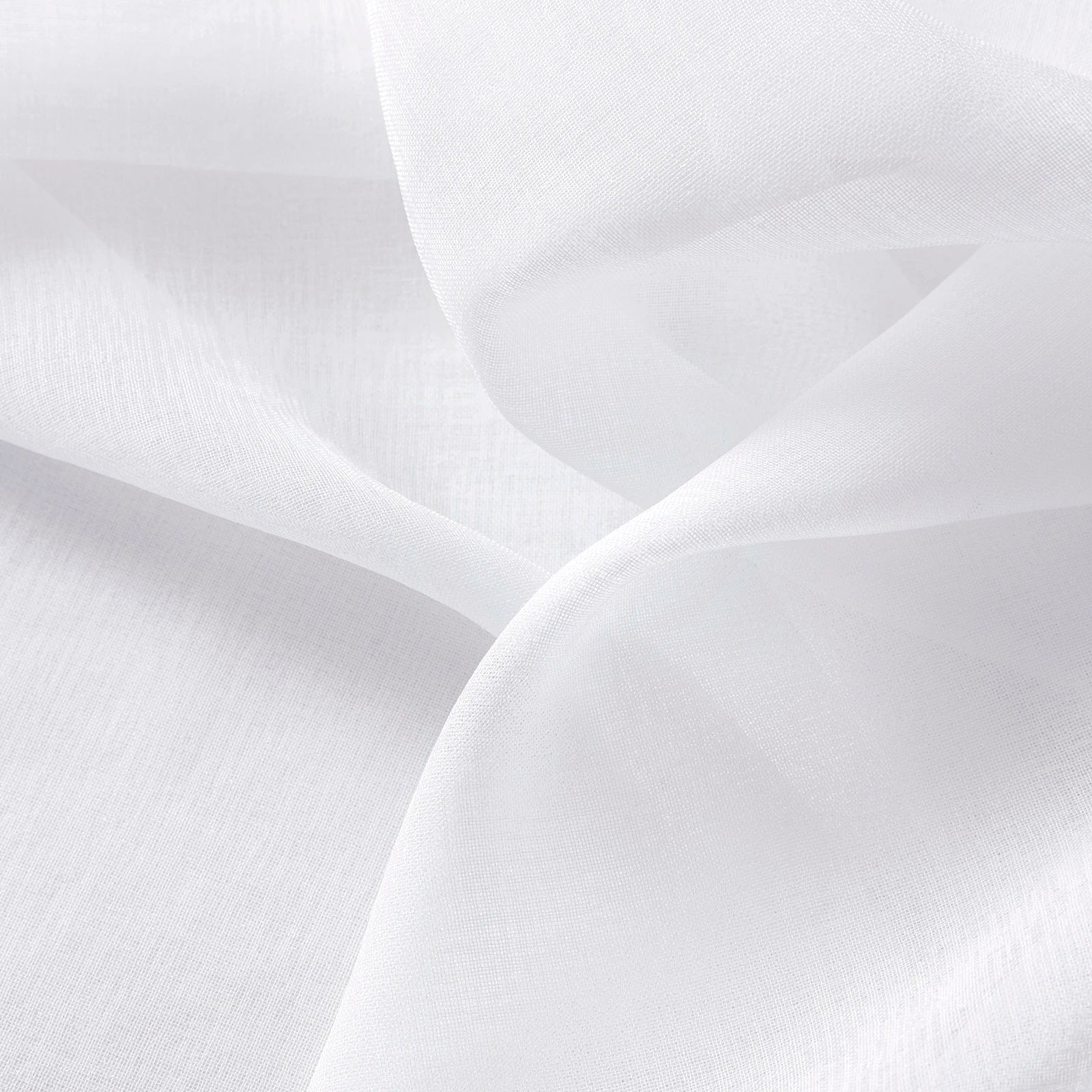 Kurzer Weißer Bestickter Spitzen Transparenter Vorhang Tüll Voile für Küche Schlafzimmer Fenster Kaufschwan®