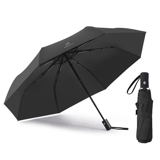 Reise-Regenschirm mit 8 Streben – Winddichter Multi-Color Sonnen- & Regenschirm mit Automatischem Öffnen/Schließen